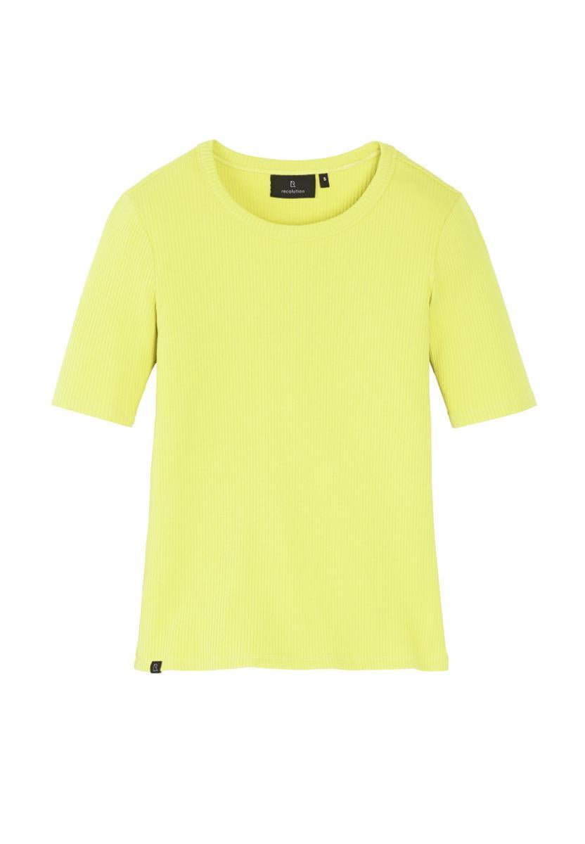 marlowe nature Daphne T-Shirt sun yellow Rippe tailliert