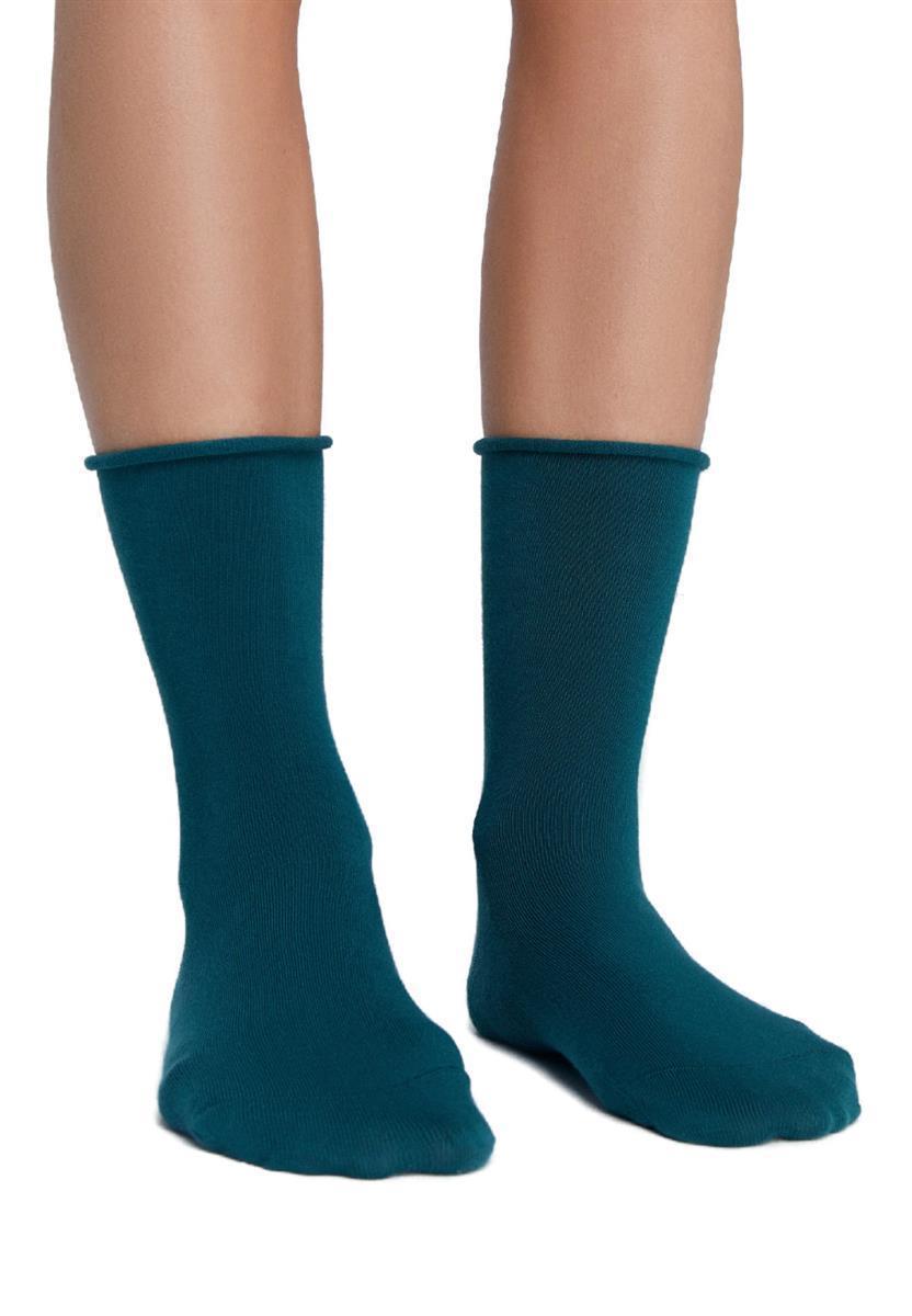 Leela Cotton Socken mit Rollrand dunkelblau Bio-Baumwolle