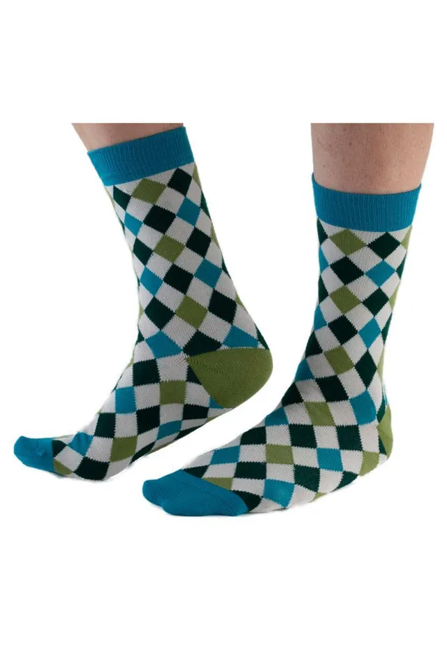 Doris & Dude Harlequin Socken green 36-40 Bambus
