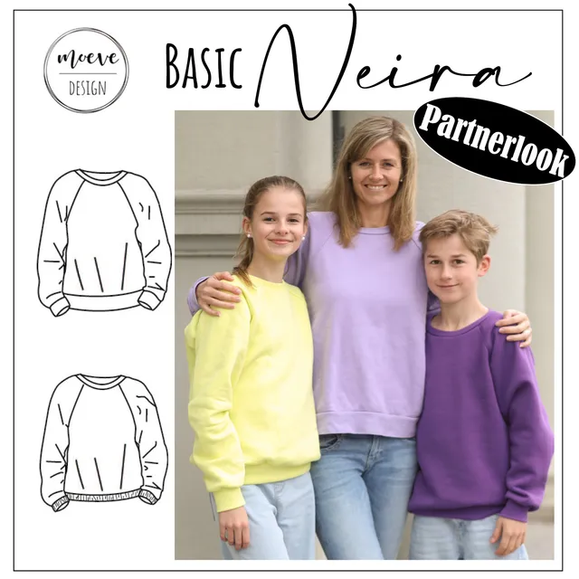 Moeve Design Basic Neira Partnerlook Schnittmuster Damen Kinder