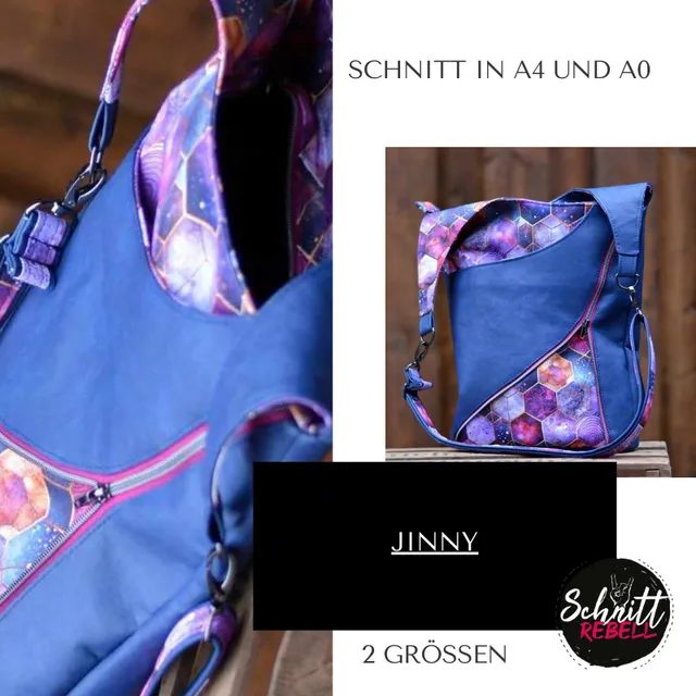 Schnittrebell Jinny Tasche Ebook 2 Grössen Reissverschluss