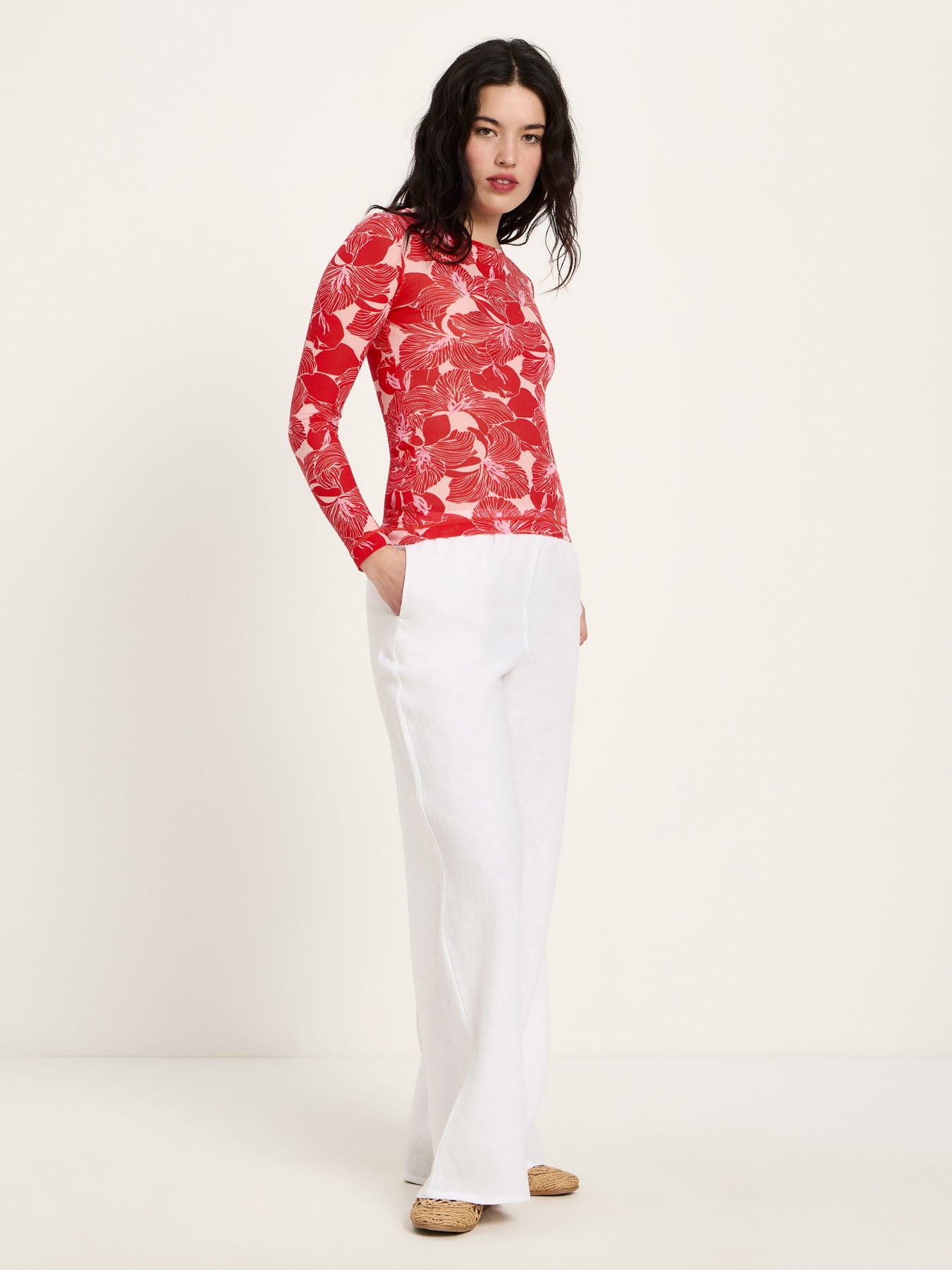 Lanius Langarmshirt Print animal stripes rose 38 Lyocell