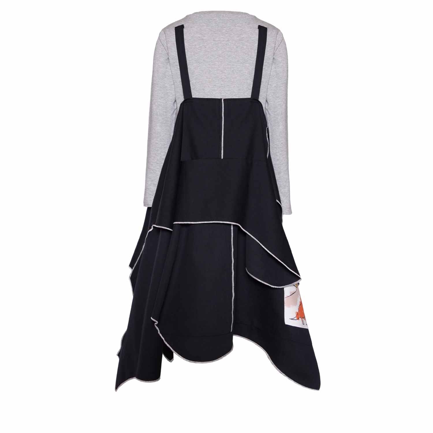 Infantium Victoria Zero-Waste Kleid Schwarz Patchwork 128