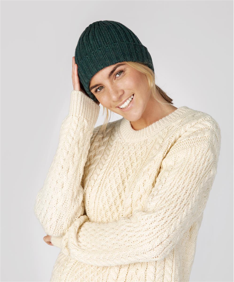 marlowe nature Ribbed Merino Hat Mütze navy Merinowolle