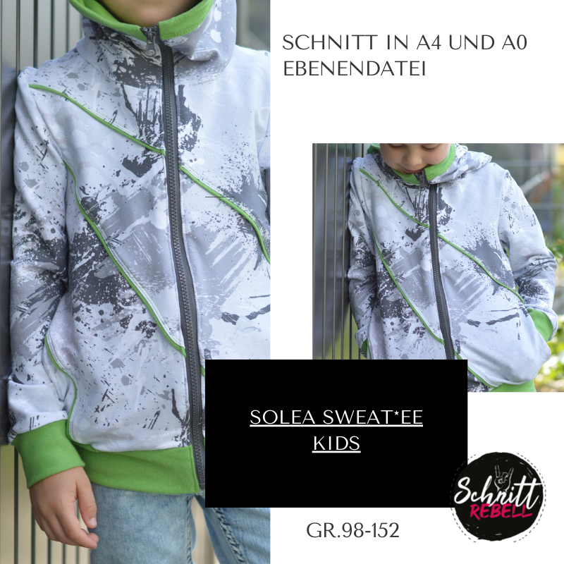 Schnittrebell Solea Sweatee Ebook Jacke Kids Gr.98-152 PDF