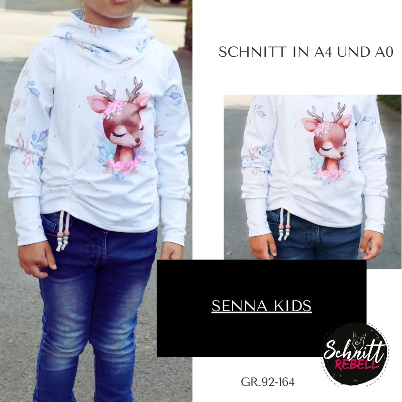 Schnittrebell Senna Kids Pullover Ebook 92-164 Hoodie