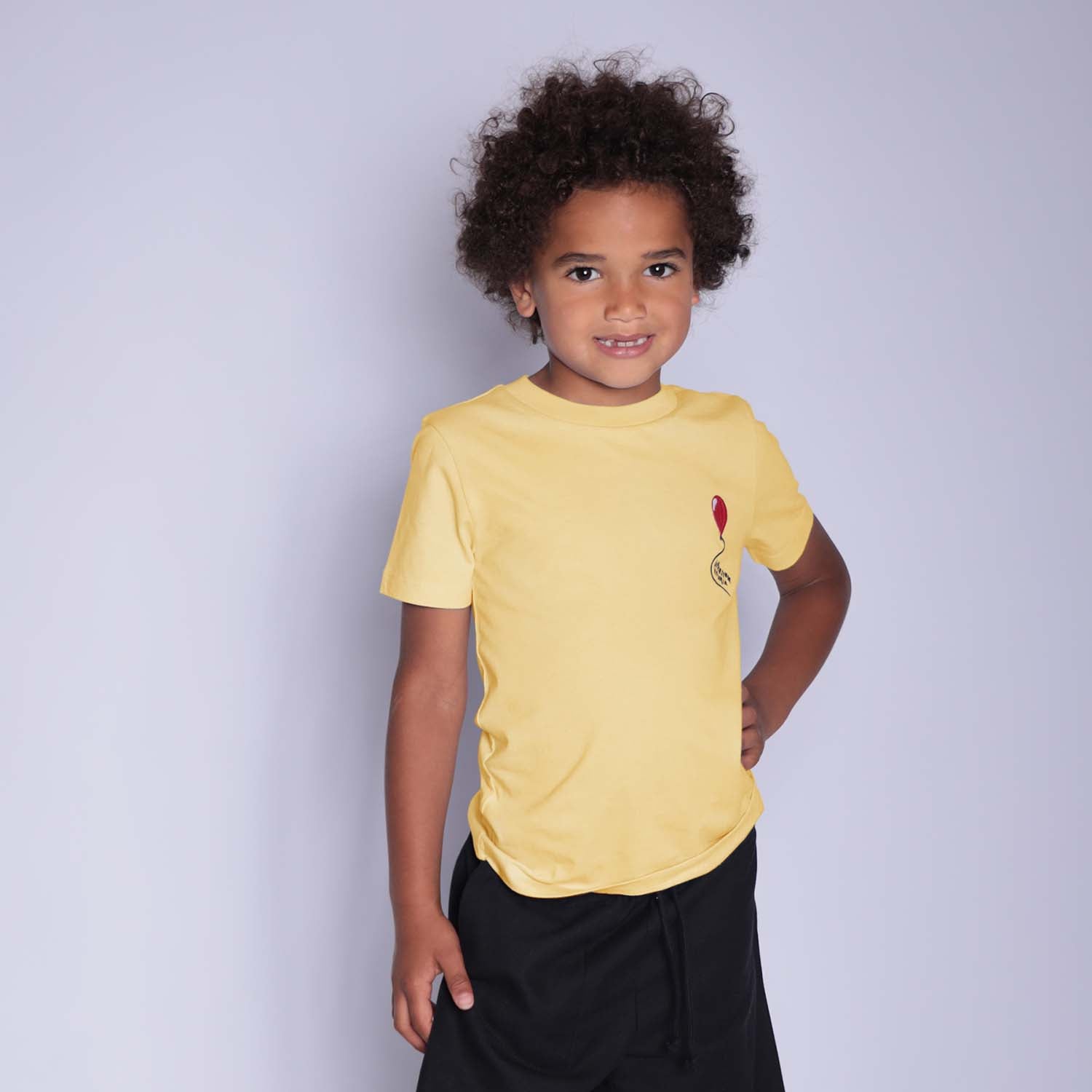 Infantium Victoria T-Shirt Gelb Ballon-Stickerei 116 Bio