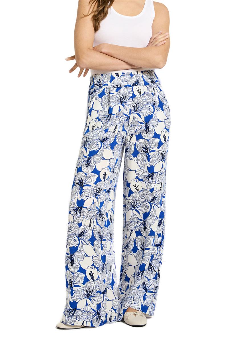 marlowe nature Hose Weites Bein Print Hose bloom lapis Lyocell