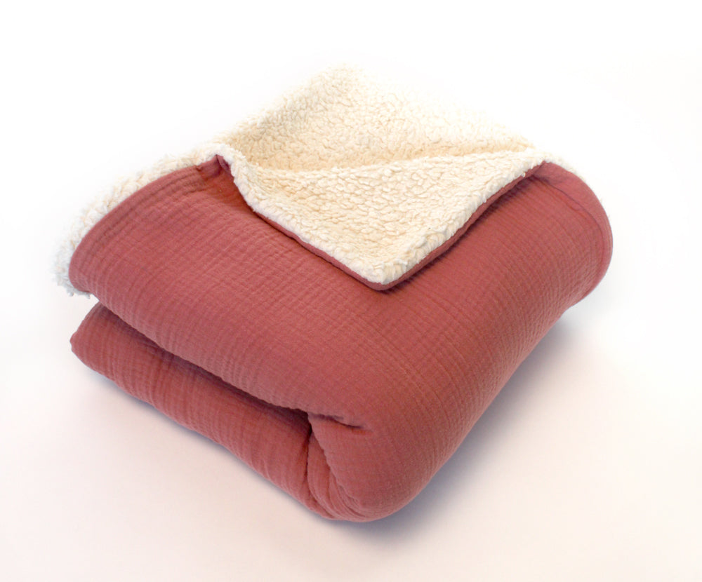Naturkind Bio-Musselin Decke Puder 120x120 Baumwollplüsch