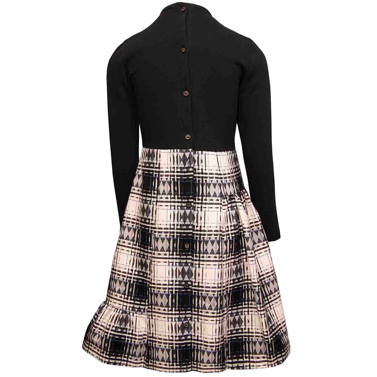 Infantium Victoria Tartan Kleid Mädchen Schwarz 128 Baumwolle