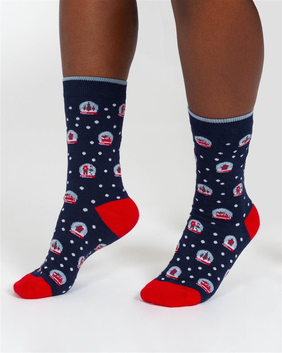 Thought Christmas Snowglobe Socks Socken navy 37-41