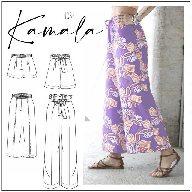 Moeve Design Kamala Hose Schnittmuster Damen 32-52 Webware