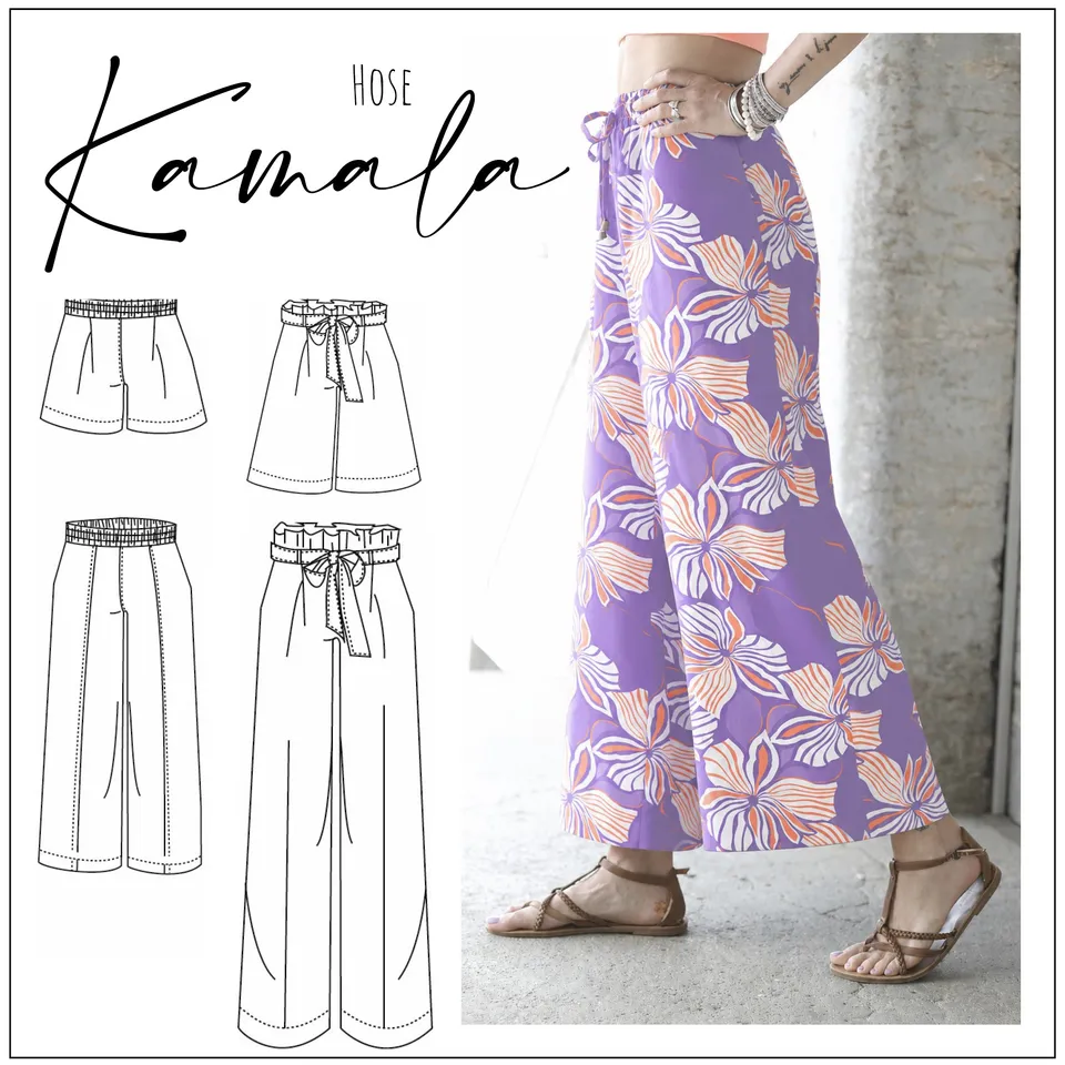 Moeve Design Kamala Hose Schnittmuster Damen 32-52 Webware