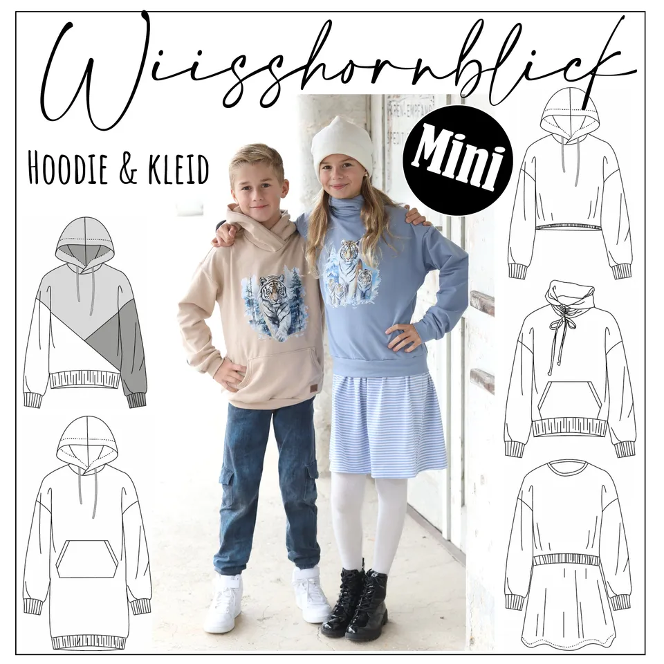 Moeve Design Mini Wiisshornblick Schnittmuster Hoodie Gr. 86-164