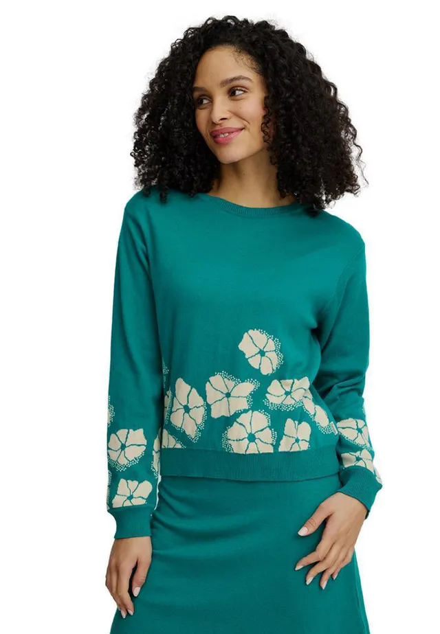 marlowe nature Jaquard-Pullover Strickpullover bay flowers Bio
