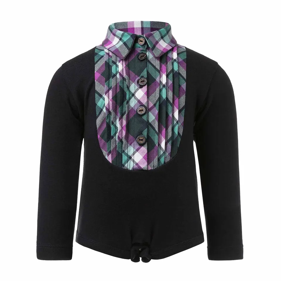 Infantium Victoria Tuxedo Strampler Schwarz 80 Bio-Baumwolle