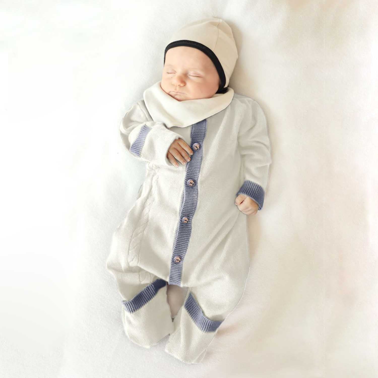 Infantium Victoria Romper Baby Gr.56 Off-White Bio-Baumwolle