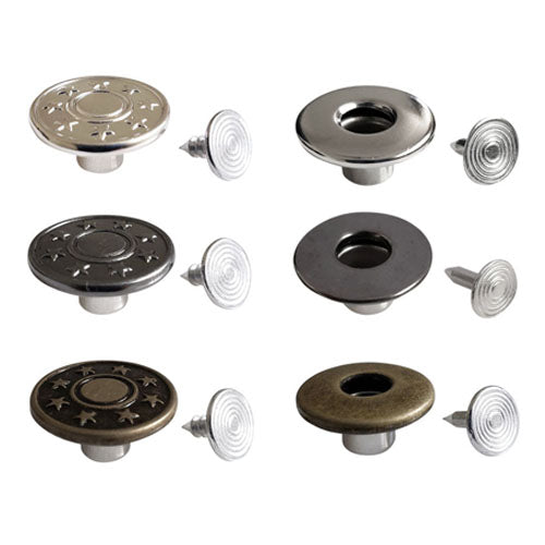 Kam Snaps Metal Snaps Jean Buttons 17mm Silber 25 Sets