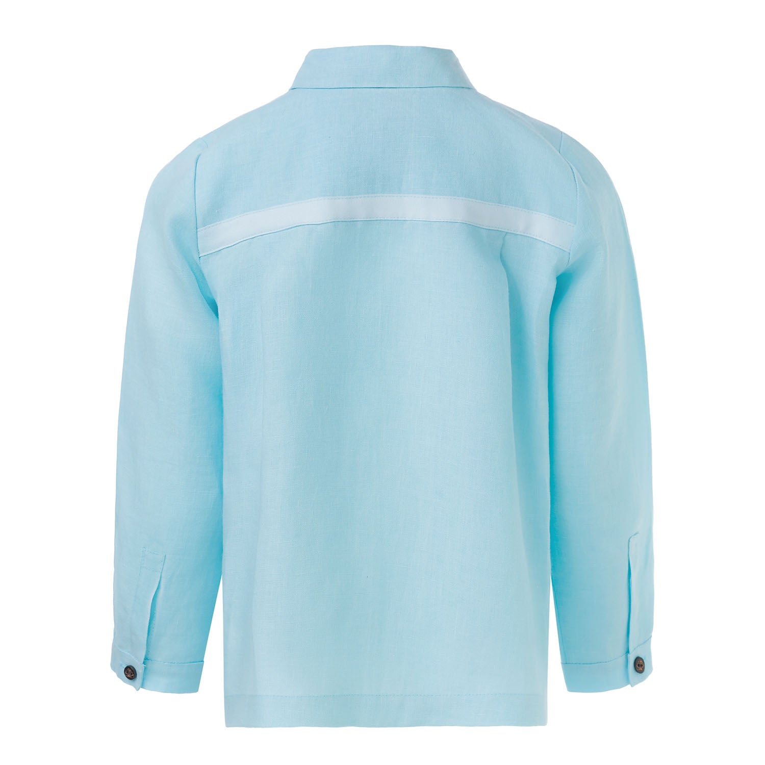 Infantium Victoria Blue Linen Kinderhemd blau Leinen