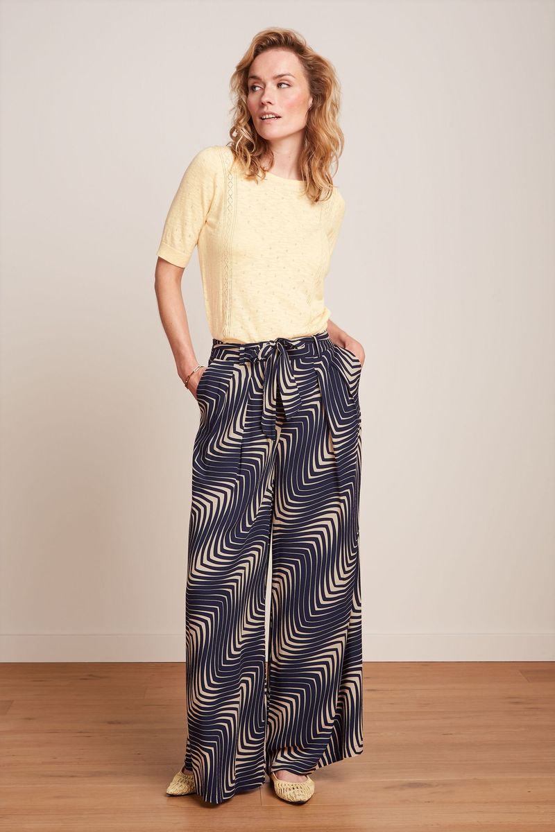 King Louie Marnie Pants Cleo evening blue 36 Viskose