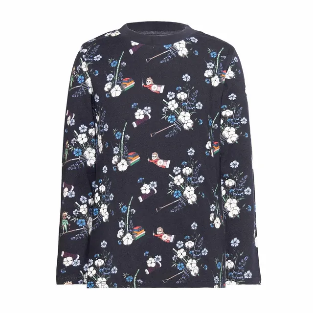 Infantium Victoria Black Floral T-Shirt Gr.128 Bio-Schwarz