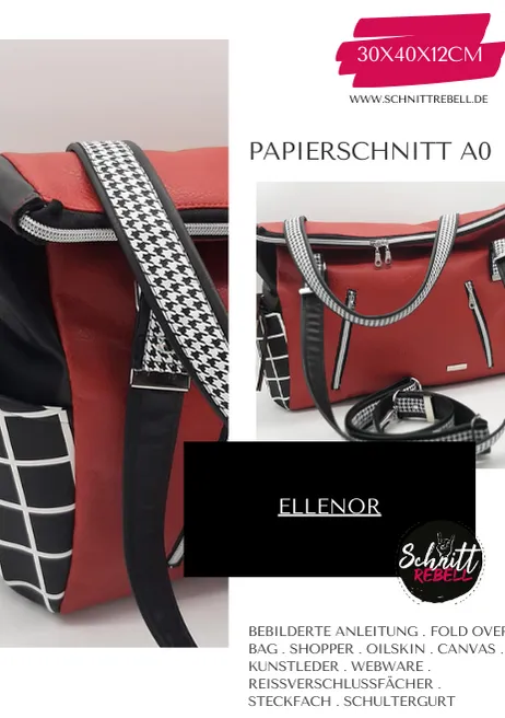 Schnittrebell Papierschnitte Shopper Ellenor Schnittmuster 30x40x12cm