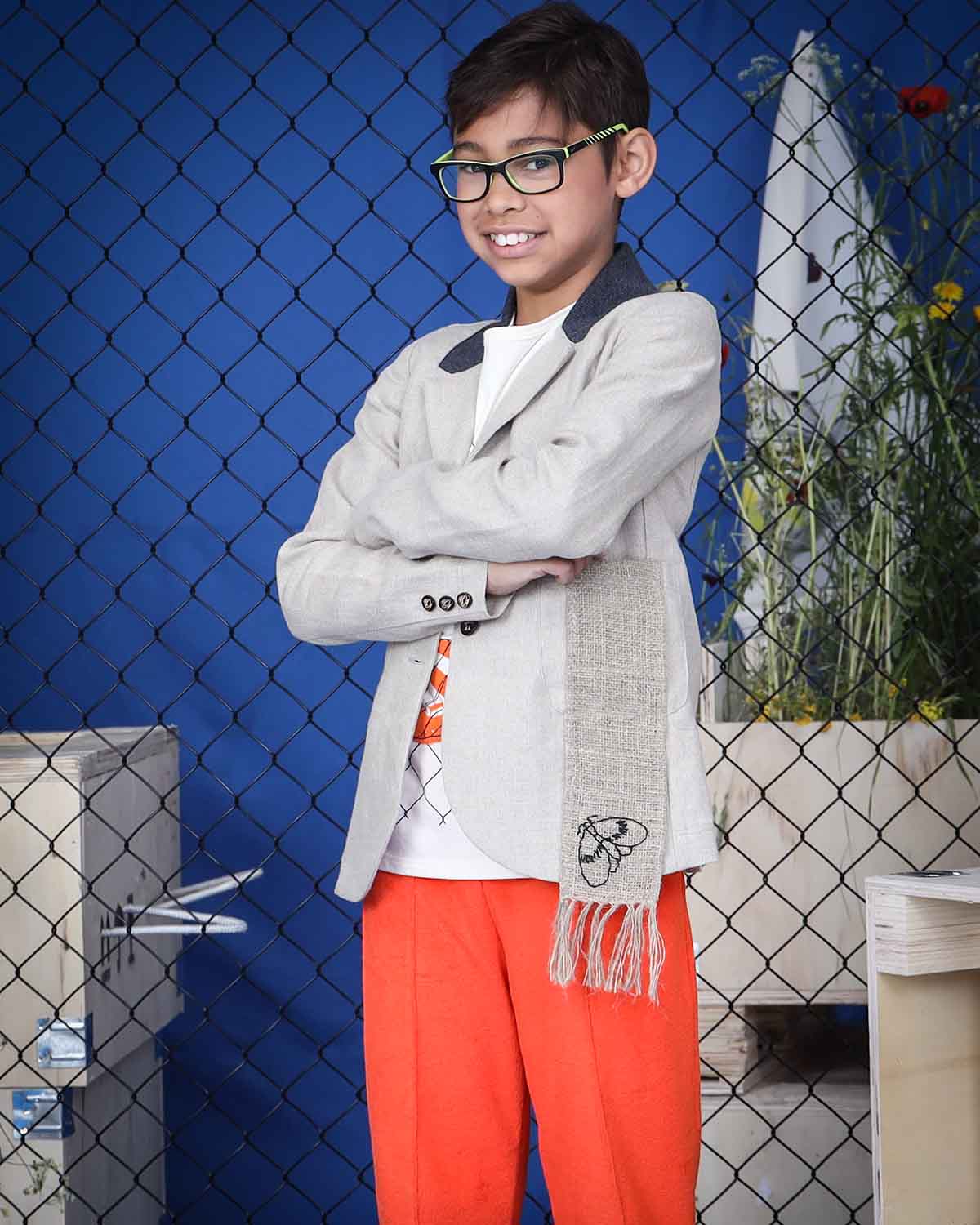 Infantium Victoria Linen Jacket Kinderjacke Beige 128 Leinen