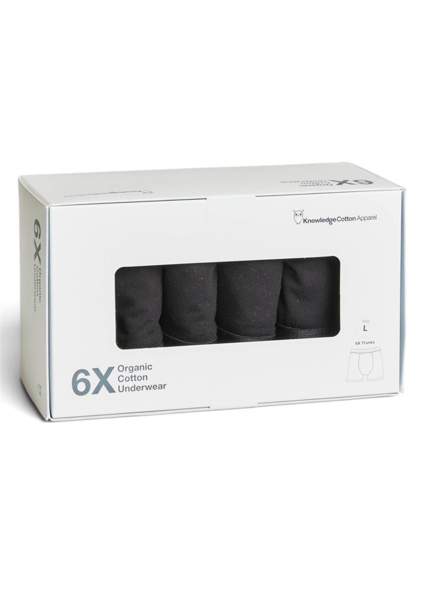 Knowledge Cotton 6 Pack Boxer Briefs schwarz Bio-Baumwolle S-XXL
