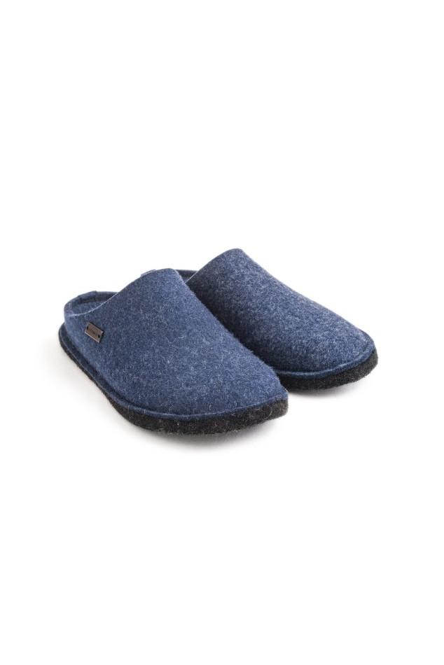 Haflinger Flair Soft Filzpantoffeln Wollfilz Fußbett jeans