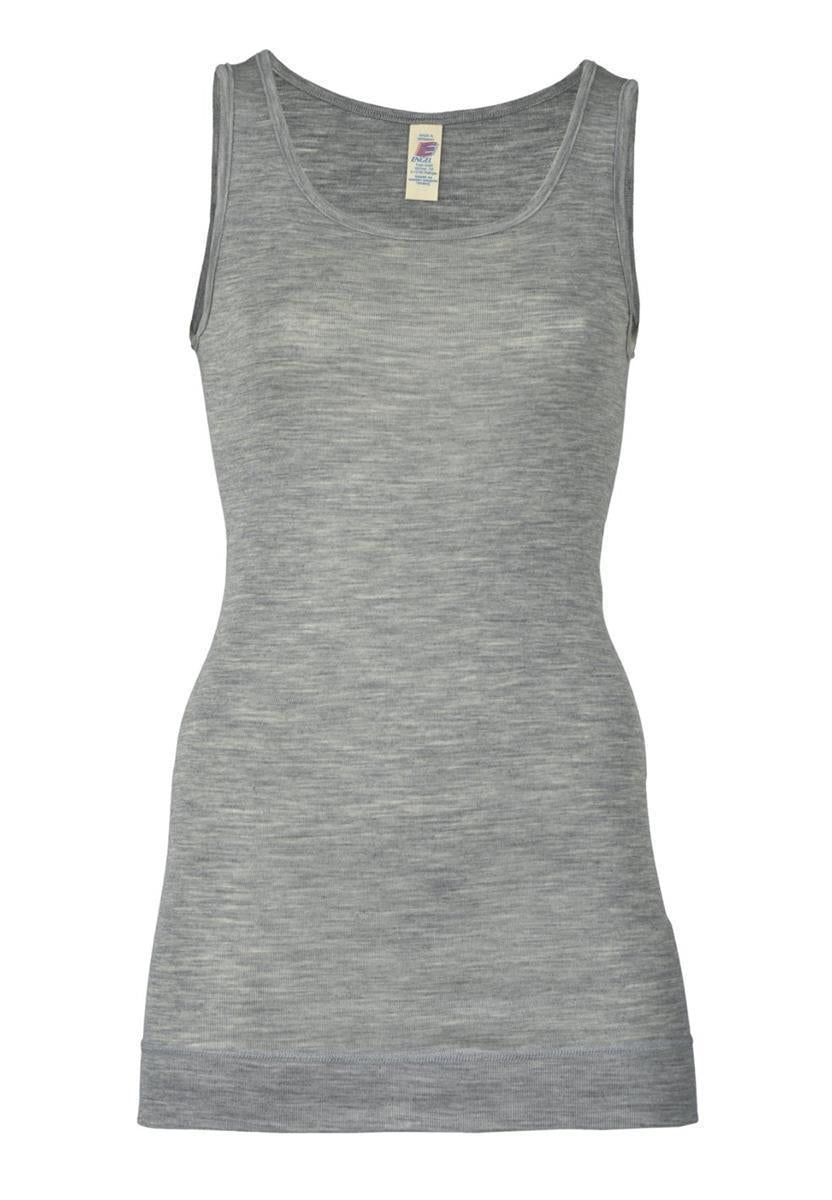 Engel Long-Shirt ärmellos grey melange Wolle Seide