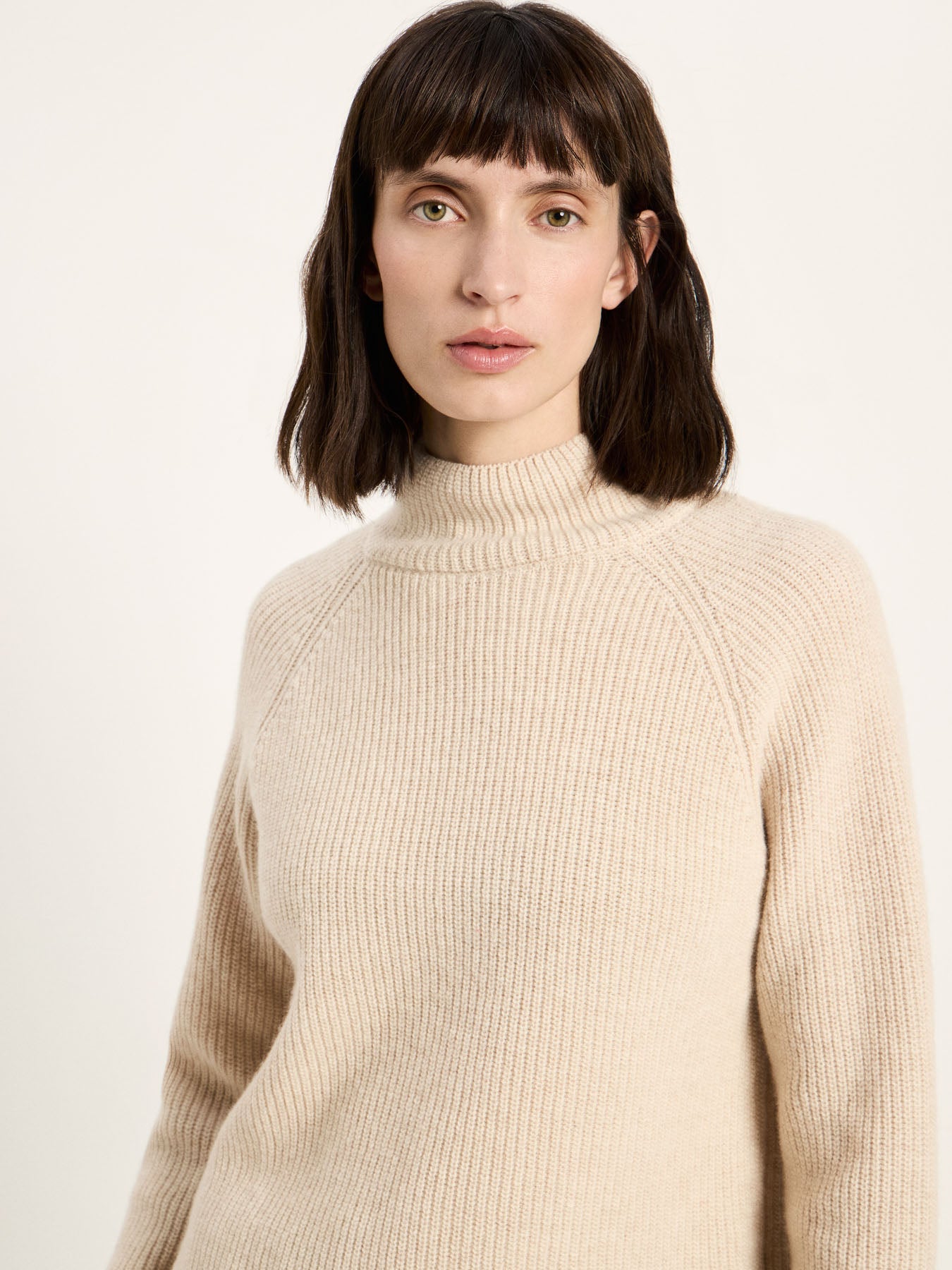 marlowe nature Raglanpullover Wollpullover sahara melange Gr 38