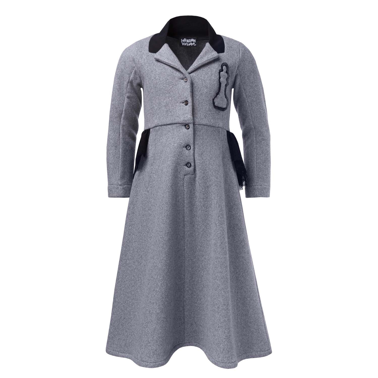 Infantium Victoria Grey Fleece Bustle Dress Winterkleid grau