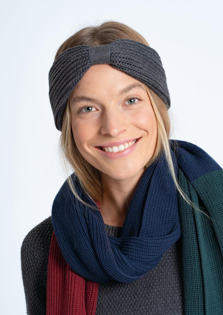 marlowe nature Accessoires Knit Headband Stirnband antracite Bio-Baumwolle
