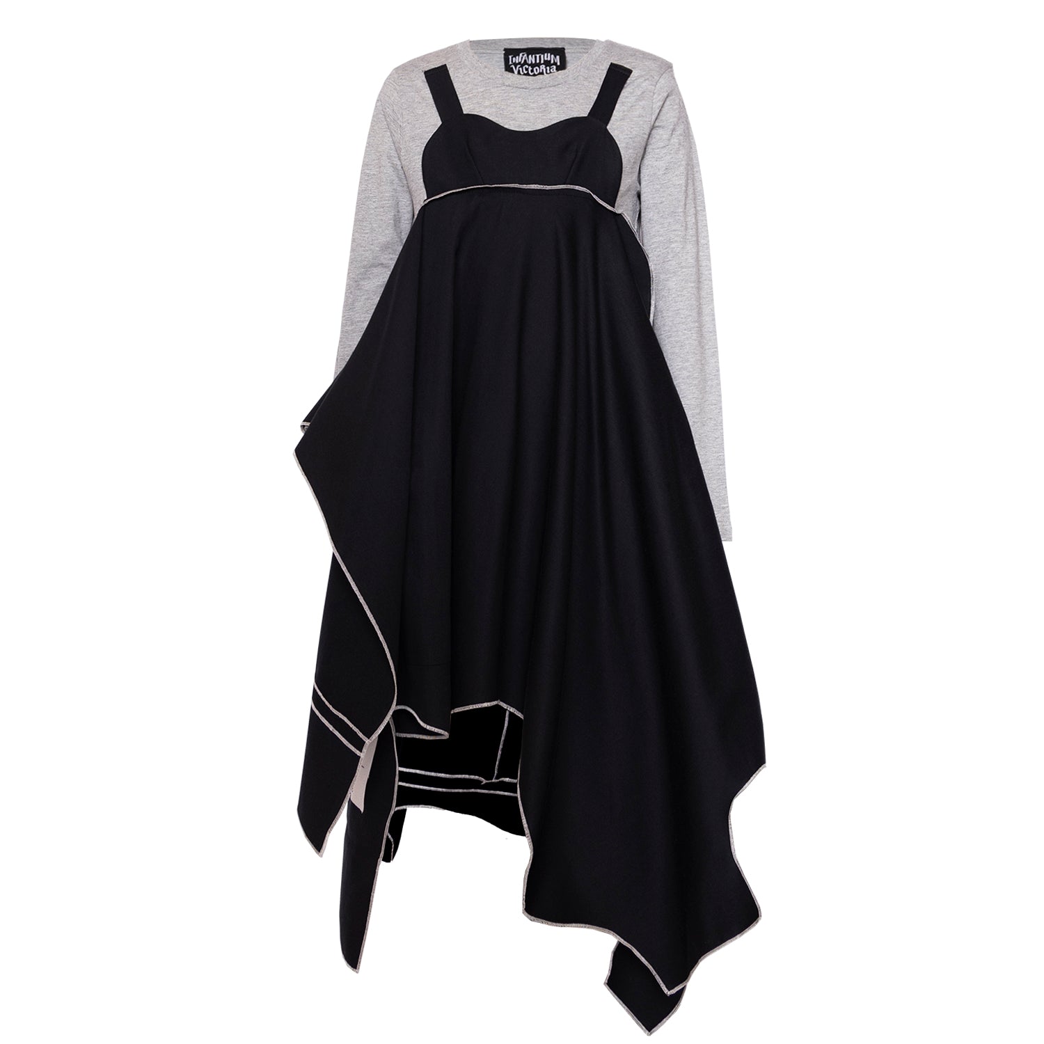 Infantium Victoria Zero-Waste Kleid Schwarz Patchwork 128