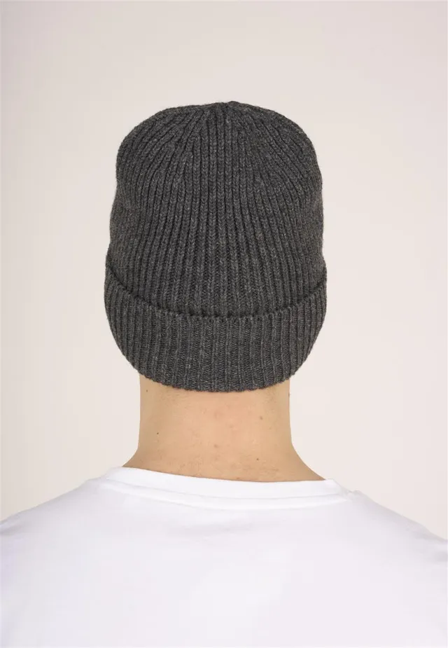 Marlowe Nature Organic Wool Rib Beanie Mütze black Bio-Wolle