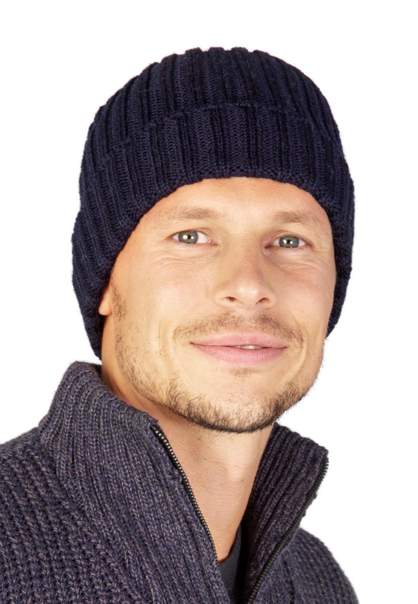 marlowe nature Ribbed Merino Hat Mütze navy Merinowolle