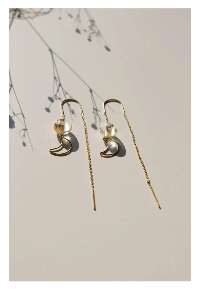 marlowe nature Earring Gold Moon Ohrringe transparent-moon