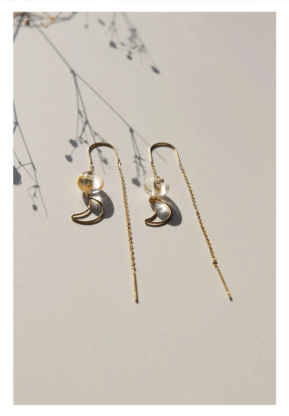 marlowe nature Earring Gold Moon Ohrringe transparent-moon