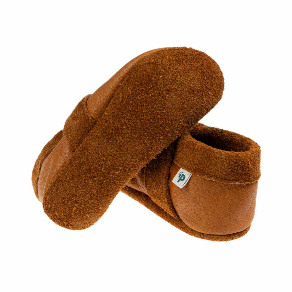 Pantolinos Bagger Krabbelschuhe Naturleder Jungenmotiv