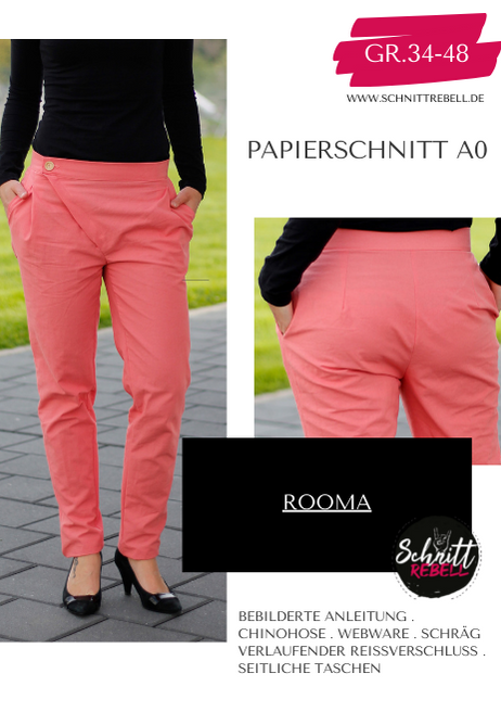 Schnittrebell Rooma Chinohose Schnittmuster Gr. 34-48