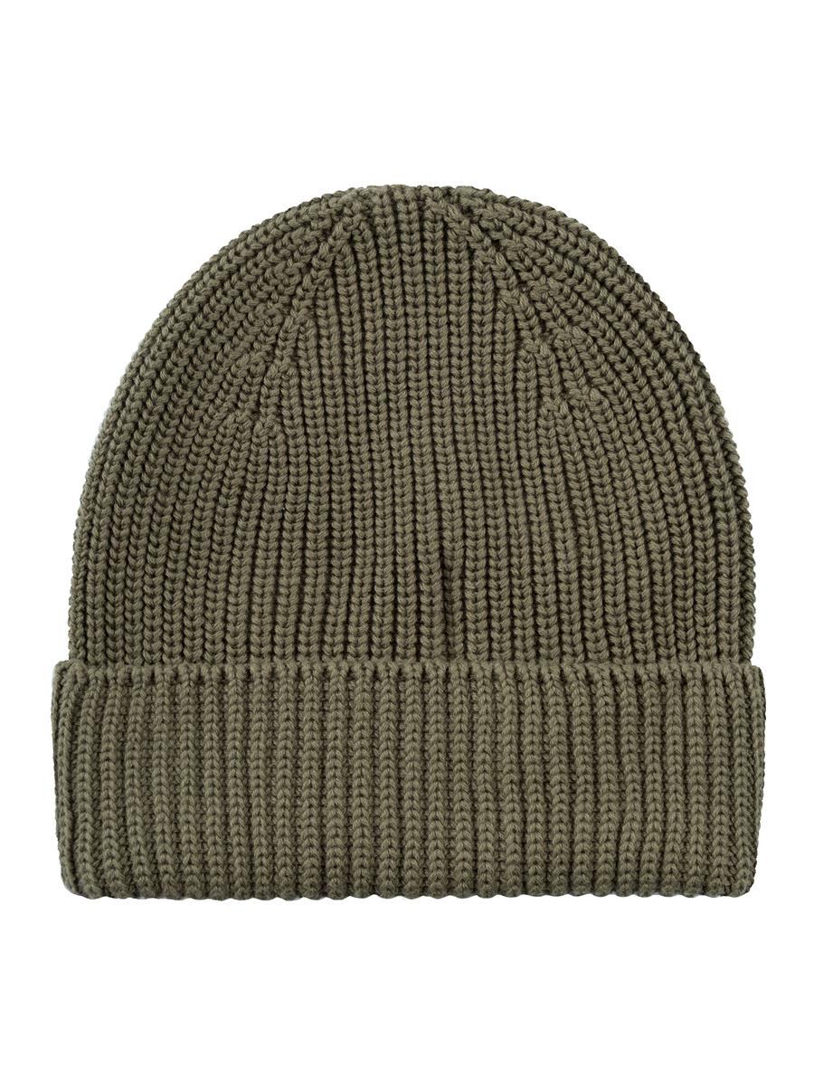 marlowe nature LEAF ribbing hat Mütze dark olive Bio-Baumwolle