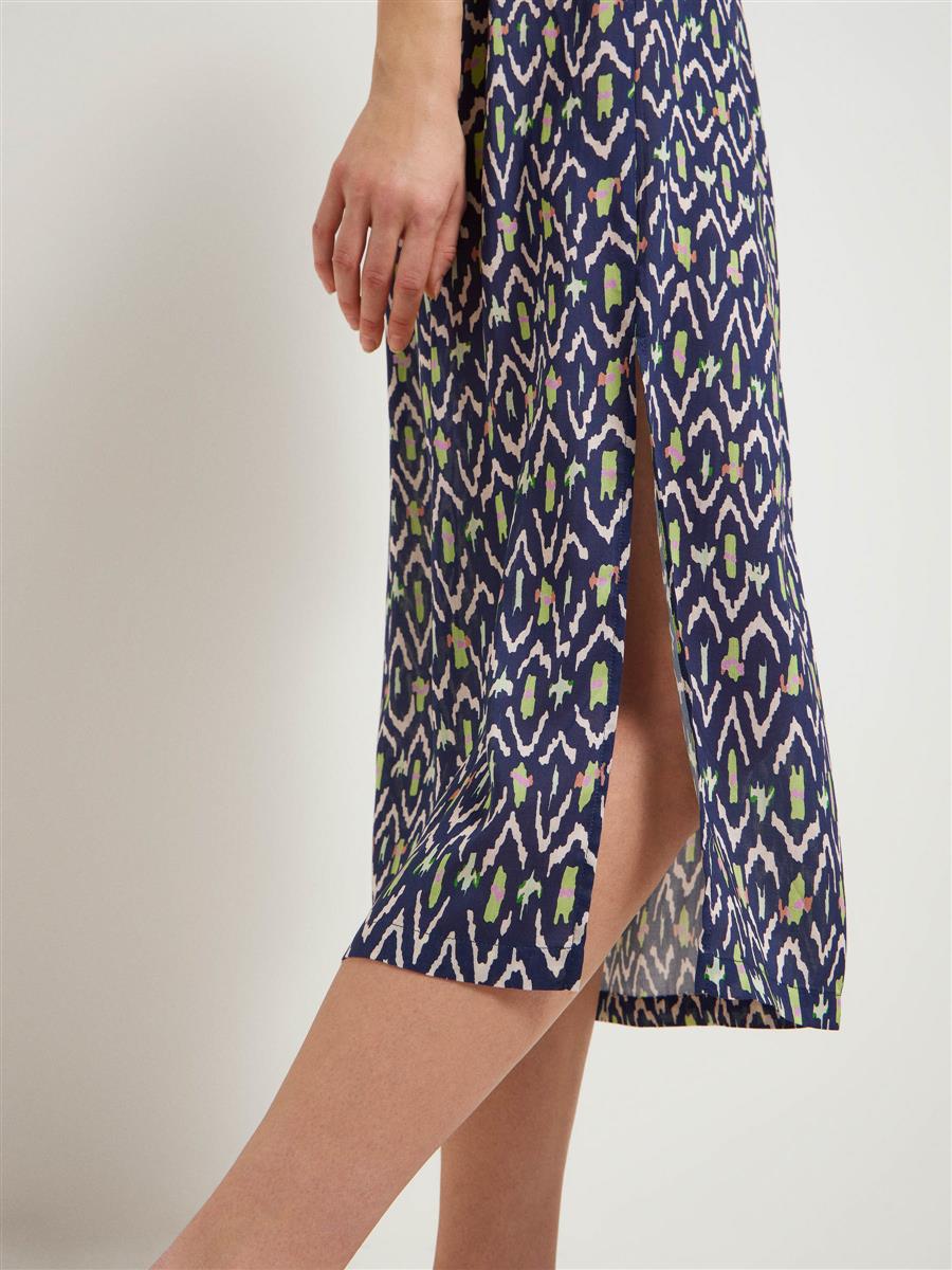 Marlowe Nature Kaftankleid ikat print Kleid night blue 42 Seide