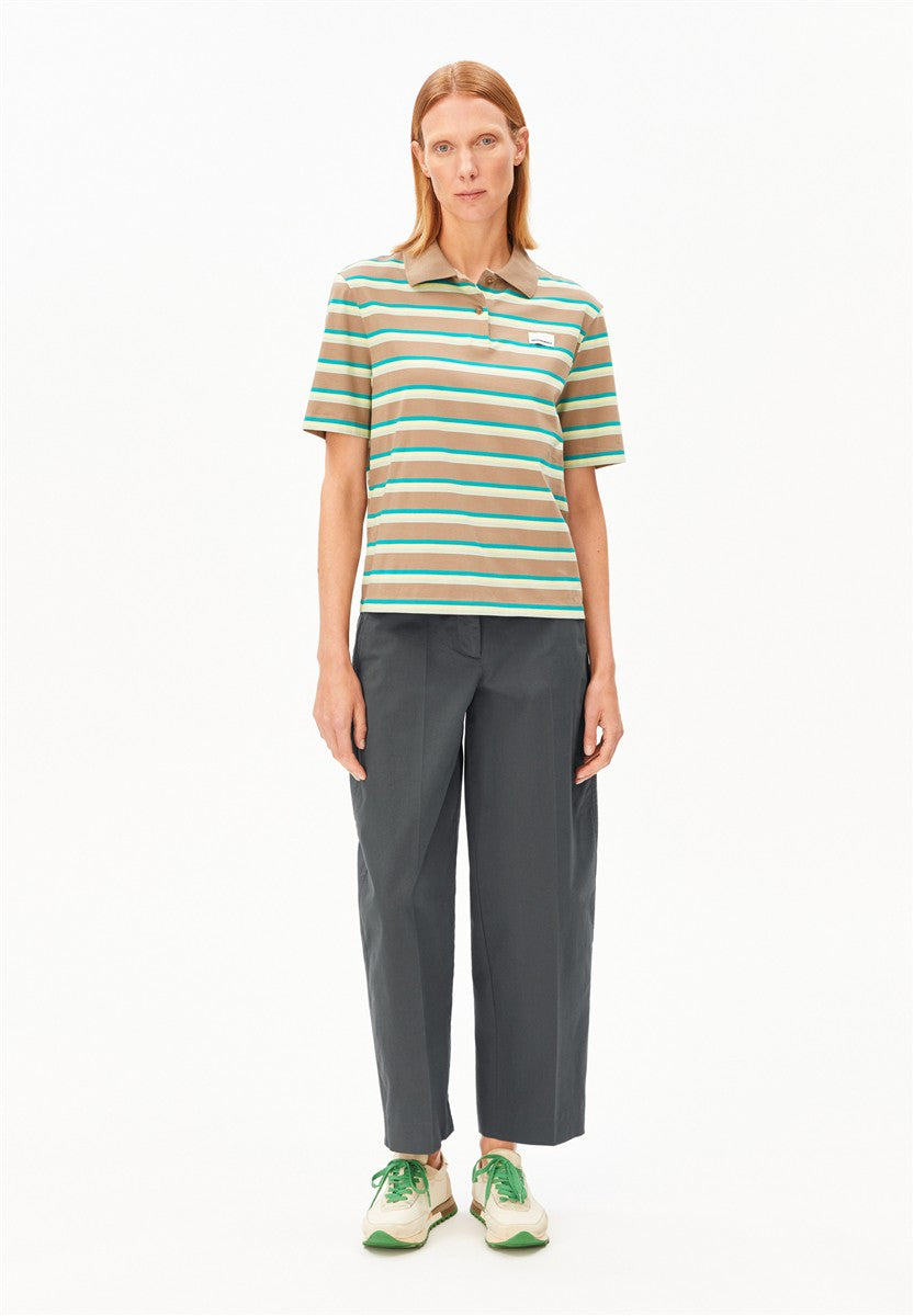 marlowe nature Barrel Leg Twill Pant Hose dark steel Bio-Baumwolle