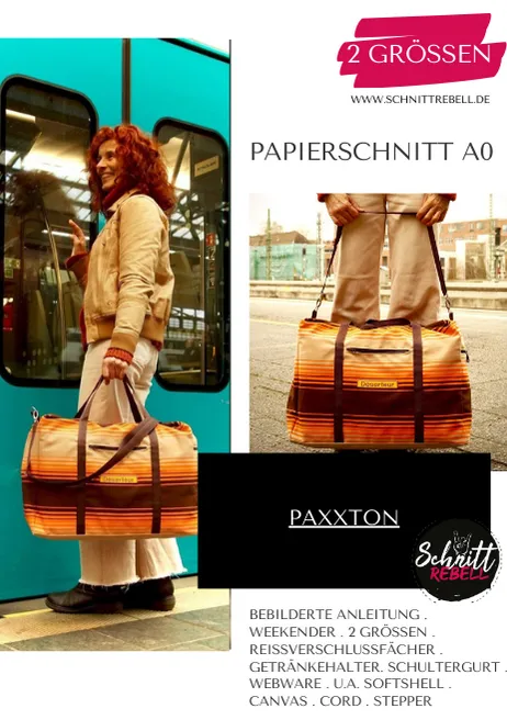 Schnittrebell Paxxton Weekender Tasche Schnittmuster 2 Größen
