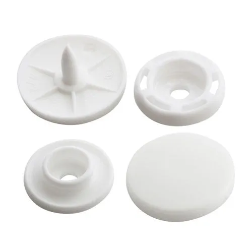 Kam Snaps Plastic Snaps B03 White Druckknöpfe 14 mm 50 Sets