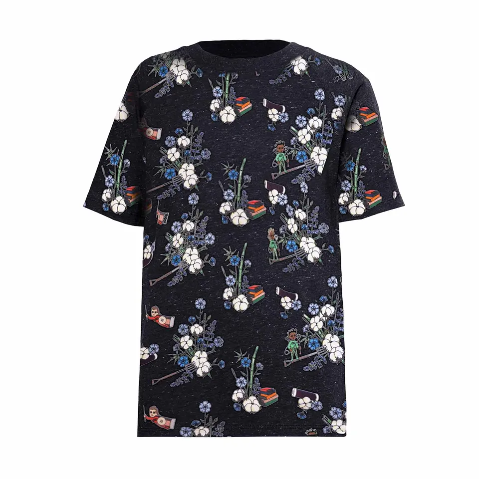 Infantium Victoria Floral Tee T-Shirt schwarz Gr.104 Bio-Baumwolle
