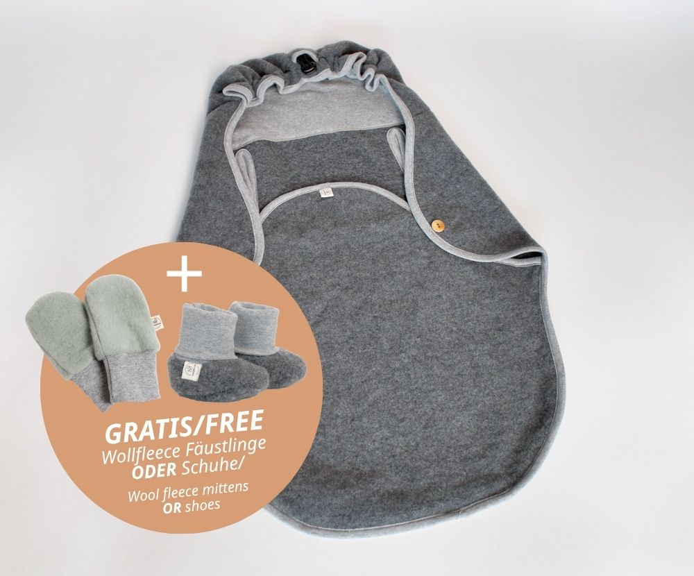 Naturkind Tücher & Decken Einschlagdecke Merinowolle Grau GOTS