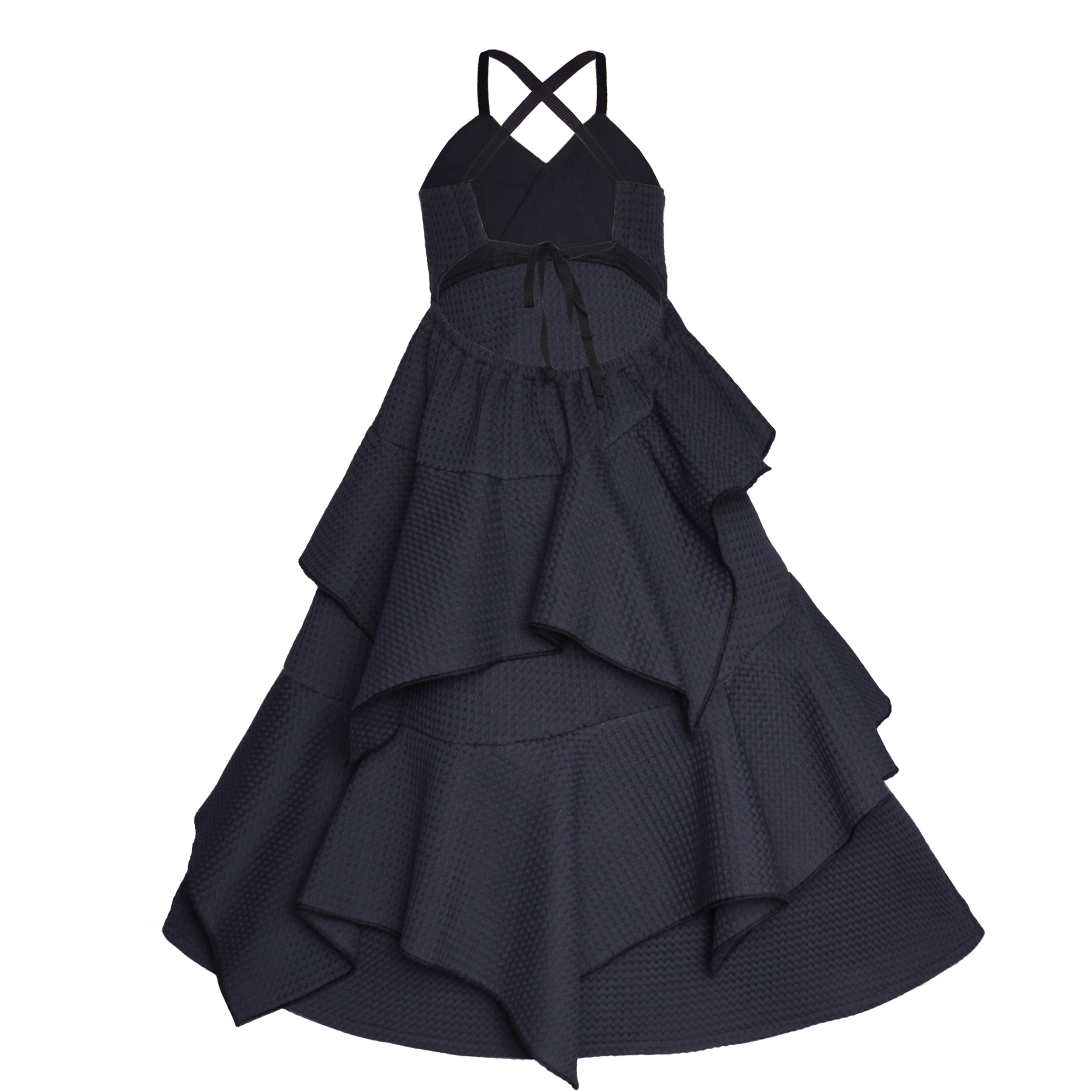 Infantium Victoria Kleid schwarz Mädchen Waffle Bio-Baumwolle Fest