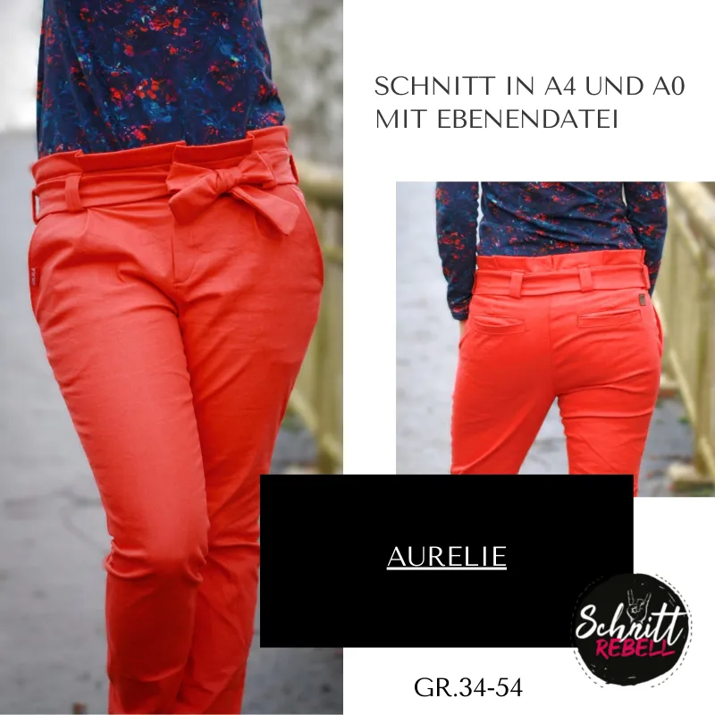 Schnittrebell Aurelie Chinohose Gr.34-54 Schnittmuster Digital
