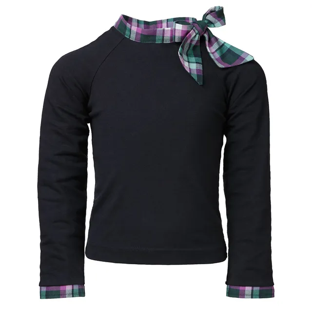 Infantium Victoria Bow-Tie Shirt Mädchen Schwarz Gr.128 Baumwolle